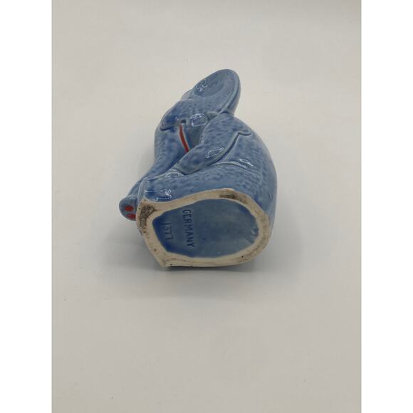 Vintage German Elephant Decanter Blue Ceramic with Stopper - Picture 7 of 7